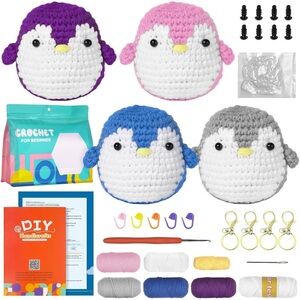 Beginner penguin crochet set